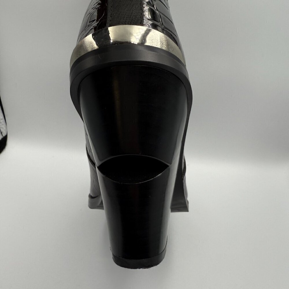 Azalea Wang Black Crocodile Katrina Ankle Bootie Pointed Toe Western New size 6 - Picture 5 of 10
